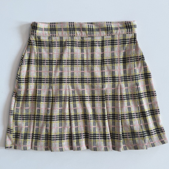 Free People Y2K Pleated Mini Skirt Retro Coquette Plaid Micro Preppy Sz 4 - Picture 3 of 15